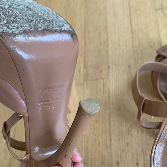 Yves Saint Laurent peep toe sling back women’s size 39 nude - Picture 9 of 9